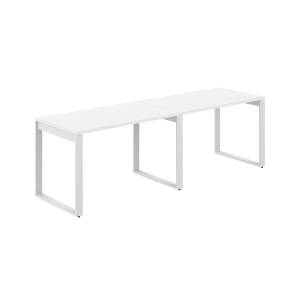 AG.174.WH.V.72.WH / Рабочая станция s-b-s 2400х700х750 / профиль О-образный: 70х20 белый; столешница с вырезом; столешница: белый