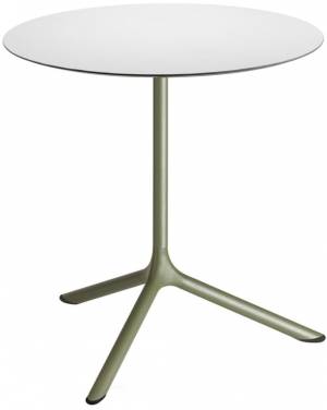 Стол ламинированный обеденный Tripe Maxi оливковый, белый Ø800х740 мм