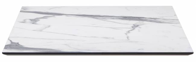 Стол ламинированный обеденный складной Tripe Folding оливковый, белый мрамор Каррара 600х600х740 мм