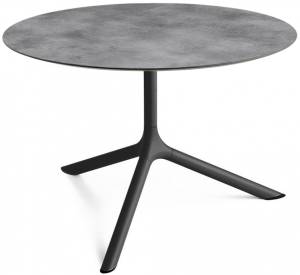 Столик ламинированный кофейный Tripe Maxi черный, цементный Ø800х510 мм