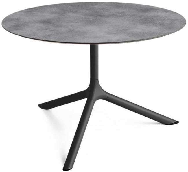 Столик ламинированный кофейный Tripe Maxi черный, цементный Ø800х510 мм