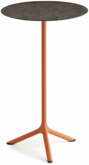 Стол ламинированный барный Tripe терракотовый, кортен Ø600х1100 мм