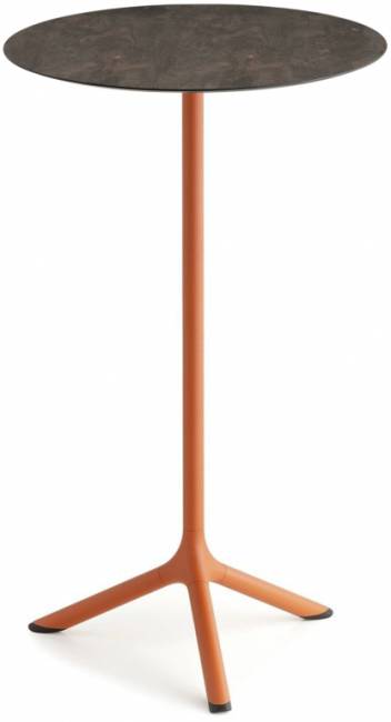 Стол ламинированный барный Tripe терракотовый, кортен Ø600х1100 мм