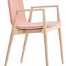 Кресло деревянное с обивкой Malmo беленый ясень, розовый 575х515х785 мм