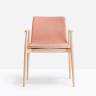 Кресло деревянное с обивкой Malmo беленый ясень, розовый 575х515х785 мм