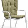 Лаунж-кресло пластиковое с подушкой Folio белый, зеленый 720х810-925х1130-1065 мм