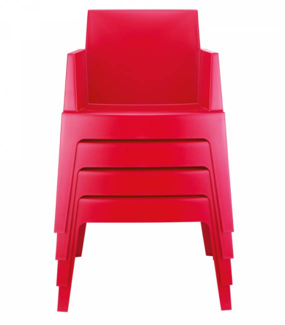 Кресло пластиковое Box красный 650х580х800 мм