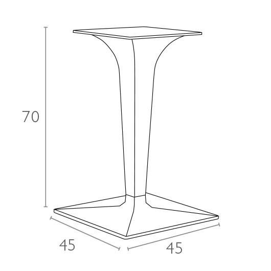 Подстолье прозрачное Ice серый 450х450х700 мм