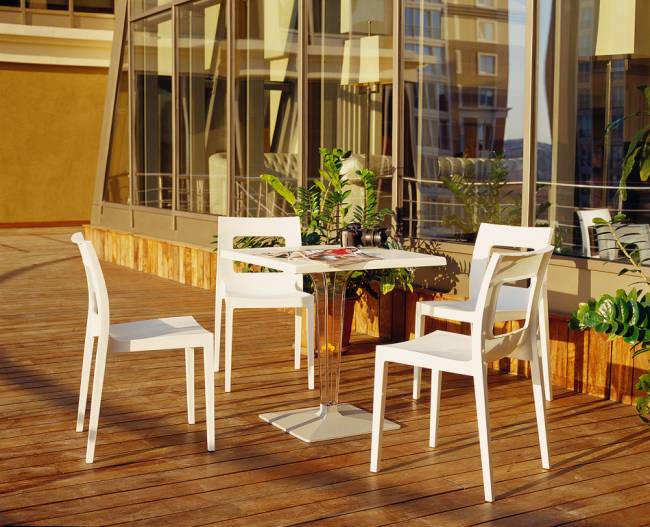 Подстолье прозрачное Ice серый 450х450х700 мм