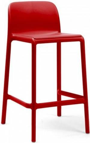 Стул пластиковый полубарный Faro Mini красный 475х495х865 мм