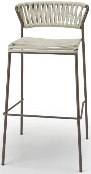 Стул барный плетеный Lisa Filo мокко, глиняный 500х500х980 мм