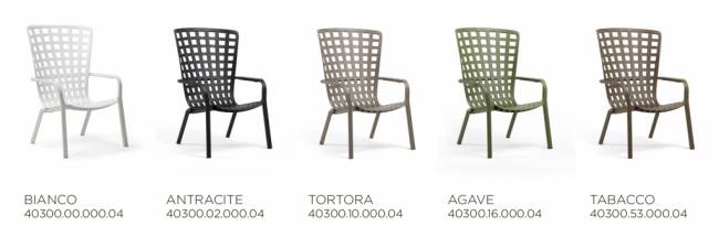 Лаунж-кресло пластиковое Folio тортора 720х810-925х1130-1065 мм