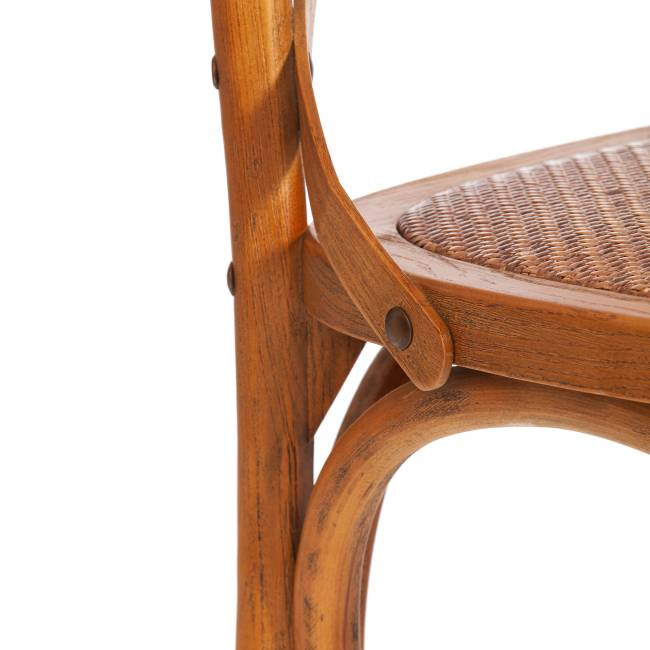 Стул CROSS (mod.CB2001) дерево вяз, 49.5*53.5*87, Груша (№3) натуральный дерево вяз