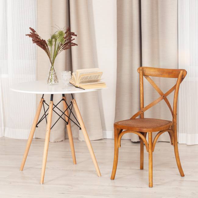 Стул CROSS (mod.CB2001) дерево вяз, 49.5*53.5*87, Груша (№3) натуральный дерево вяз