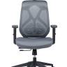 Кресло офисное / Имидж / черный пластик / серая сетка / серая ткань