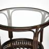 ТЕРРАСНЫЙ КОМПЛЕКТ "PELANGI" (стол со стеклом + 2 кресла) /без подушек/ walnut (грецкий орех) ротанг