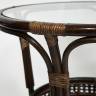 ТЕРРАСНЫЙ КОМПЛЕКТ "PELANGI" (стол со стеклом + 2 кресла) /без подушек/ walnut (грецкий орех) ротанг