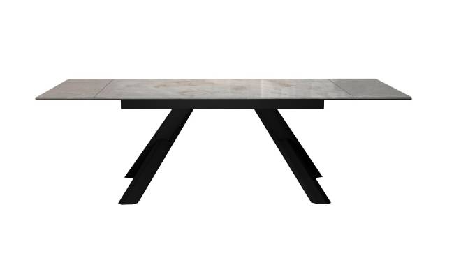 Стол DikLine DKX140 керамика Italian Grey (глянец серый), подстолье черное, опоры черные (2уп.)