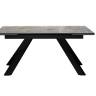 Стол DikLine DKX140 керамика Italian Grey (глянец серый), подстолье черное, опоры черные (2уп.)