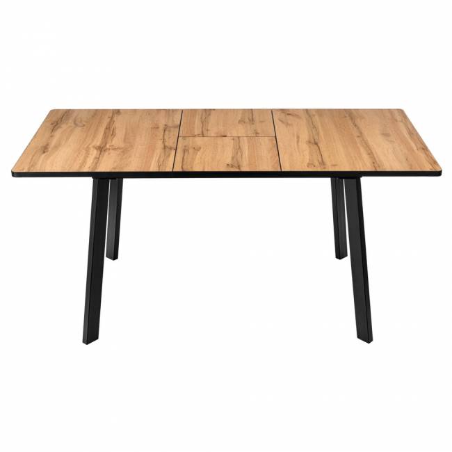Стол Dublin раскладной 120-160х80х75 Дуб Вотан, чёрные ножки