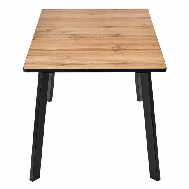 Стол Dublin раскладной 120-160х80х75 Дуб Вотан, чёрные ножки