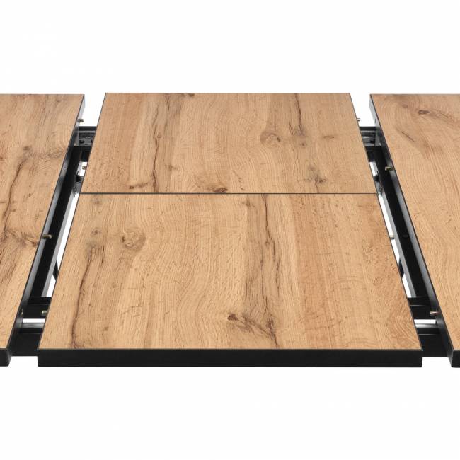 Стол Dublin раскладной 120-160х80х75 Дуб Вотан, чёрные ножки