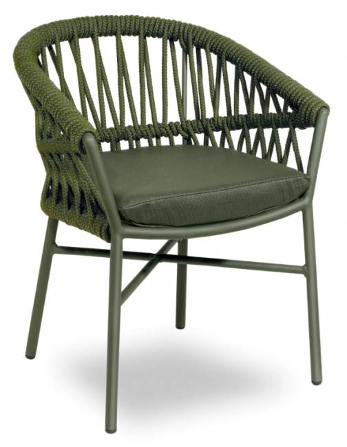 Кресло плетеное с подушкой Method зеленый 620х580х790 мм