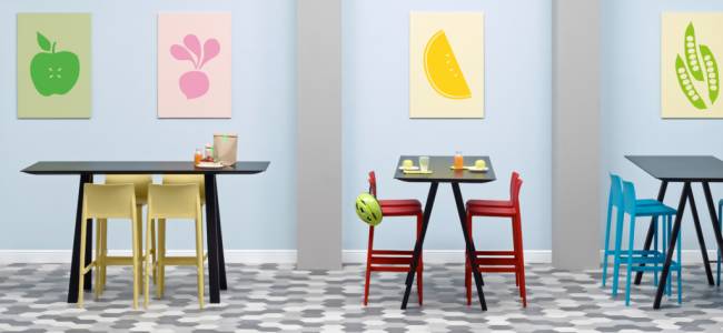 Стул пластиковый барный Volt красный 485х480х1000 мм