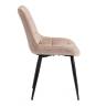 Стул Абруццо/Abruzzo (мод.8060) металл/велюр, 54х62х83см, бежевый (HLR 8)/черный (Комплект из 2 шт.) бежевый металл/велюр