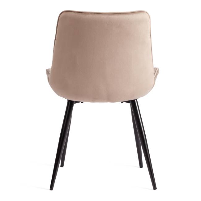 Стул Абруццо/Abruzzo (мод.8060) металл/велюр, 54х62х83см, бежевый (HLR 8)/черный (Комплект из 2 шт.) бежевый металл/велюр