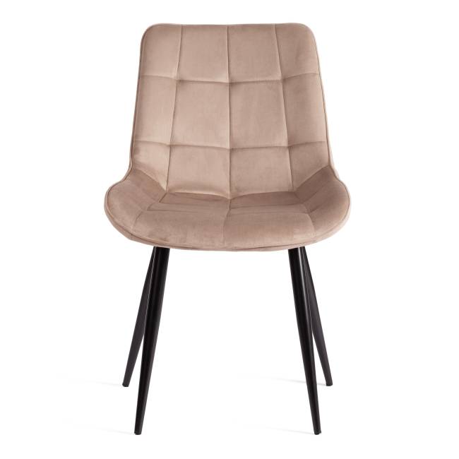 Стул Абруццо/Abruzzo (мод.8060) металл/велюр, 54х62х83см, бежевый (HLR 8)/черный (Комплект из 2 шт.) бежевый металл/велюр