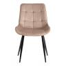 Стул Абруццо/Abruzzo (мод.8060) металл/велюр, 54х62х83см, бежевый (HLR 8)/черный (Комплект из 2 шт.) бежевый металл/велюр