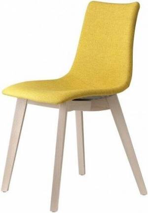 Стул с обивкой Natural Zebra Pop отбеленный бук, желтый 480х510х820 мм