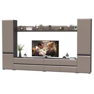 Модульная мебель в гостиную Сидней № 101 цвет антрацит/МДФ веллюто капучино