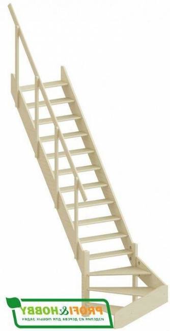 Деревянная лестница ЛС-14м с поручнем под покраску