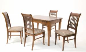 Обеденная группа Моцарт 120 со стульями Рич/ ромб коричневый, Орех