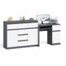 Тумба-комод с дверками и ящиками Мори МК1200.4 и стол компьютерный МС-1 правый цвет графит/белый