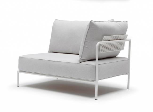 Модуль правый с подушками Flap лен, белый 1300х850х880 мм Модуль правый с подушками Flap лен, белый 1300х850х880 мм