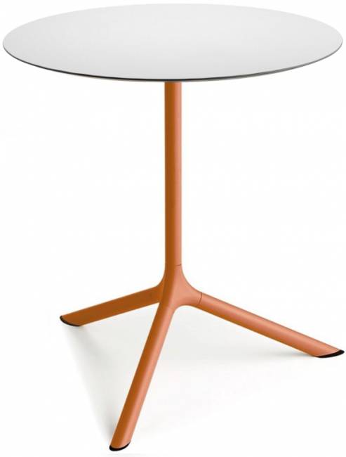 Стол ламинированный обеденный Tripe Maxi терракотовый, белый Ø800х740 мм Стол ламинированный обеденный Tripe Maxi терракотовый, белый Ø800х740 мм