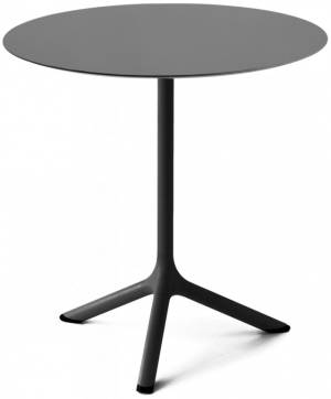 Стол ламинированный обеденный Tripe черный, антрацит Ø700х740 мм