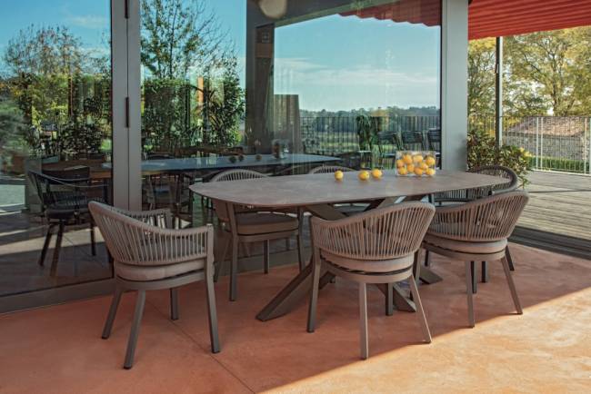 Стол ламинированный обеденный Milo антрацит, серый 2050х1050х750 мм