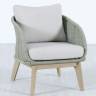 Кресло деревянное с подушками Madrague светлый тик, бежевый 680х803х774 мм