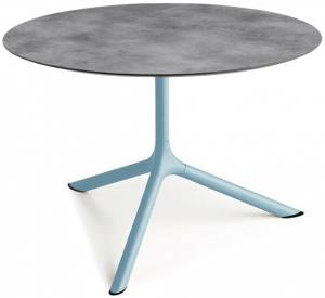 Столик ламинированный кофейный Tripe Maxi голубой, цементный Ø800х510 мм