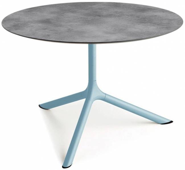 Столик ламинированный кофейный Tripe Maxi голубой, цементный Ø800х510 мм