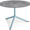 Столик ламинированный кофейный Tripe Maxi голубой, цементный Ø800х510 мм