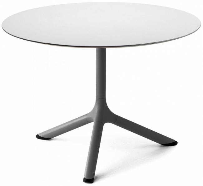 Столик ламинированный кофейный Tripe антрацит, белый Ø700х510 мм