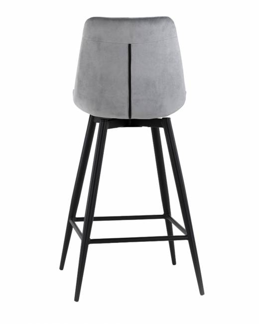 Стул барный Флекс с поворотным механизмом велюр велютто серый