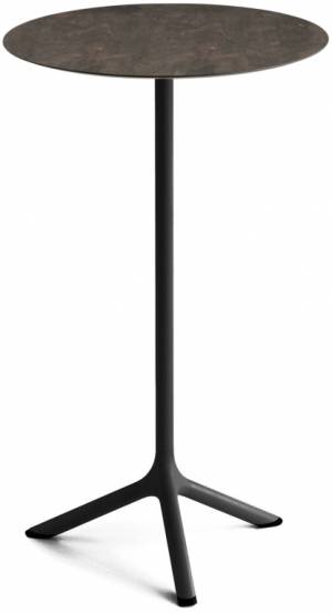 Стол ламинированный барный Tripe черный, кортен Ø600х1100 мм