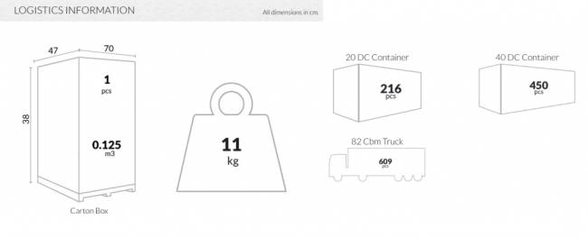 Подстолье прозрачное Ice черный 450х450х700 мм