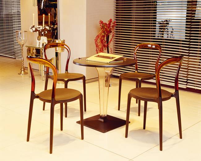 Подстолье прозрачное Ice черный 450х450х700 мм